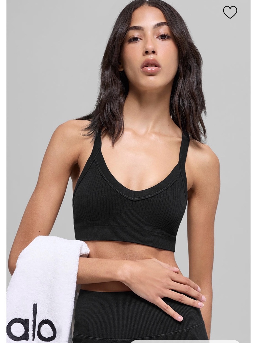 Alo Yoga seamless two tone ribbed bra